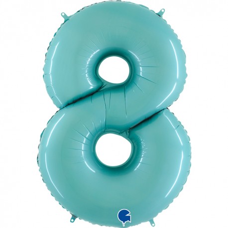 Ballon Chiffre 8 Bleu Pastel