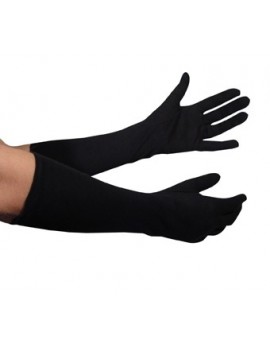 Longs gants noir tissu 