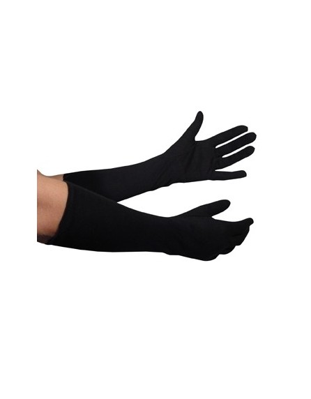 Longs gants noir tissu 