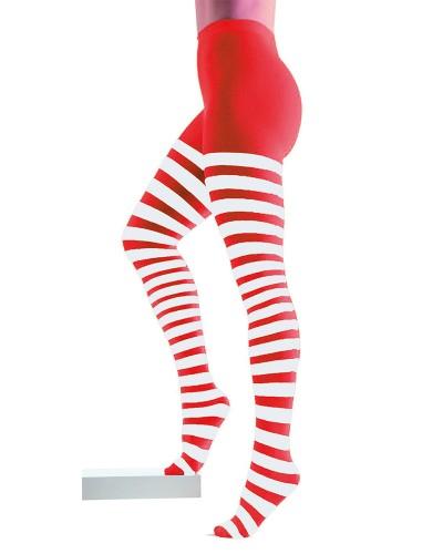 Collant rouge et blanc rayé