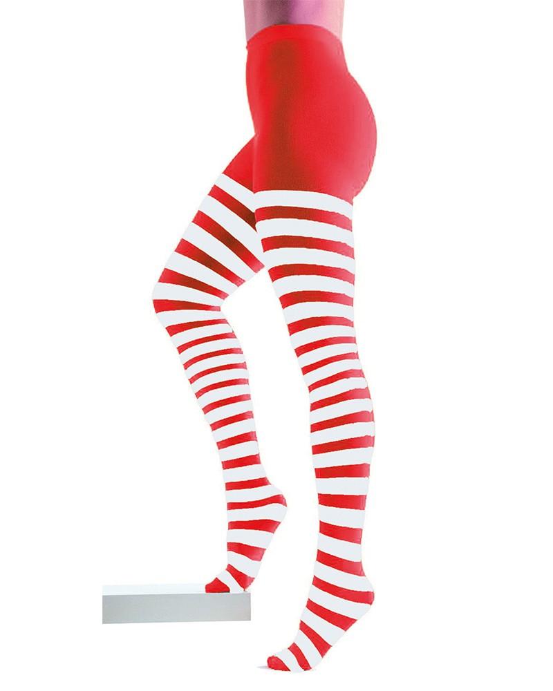 Collant rouge et blanc rayé Collant rouge et blanc rayé