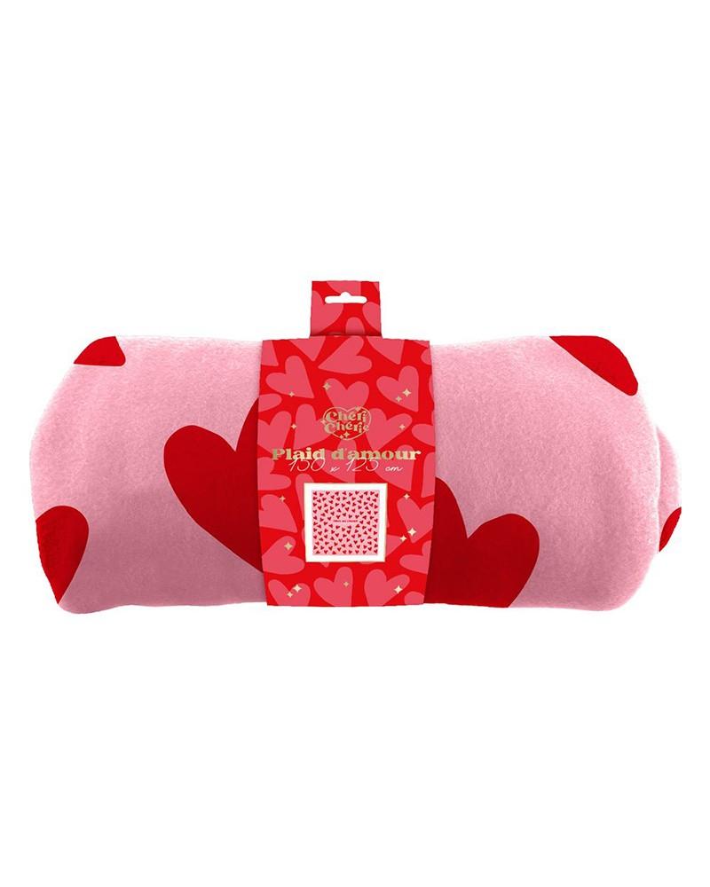 Plaid Saint Valentin motif cœurs