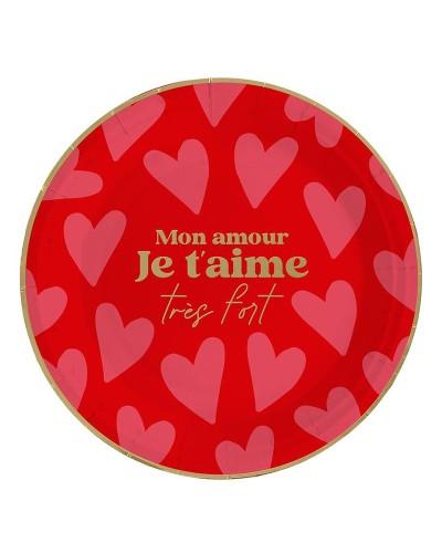 Lot de 6 assiettes Saint Valentin