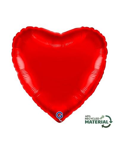 Ballon cœur rouge uni 18" – feuille métallique