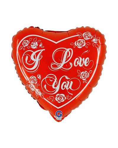 Ballon cœur rouge « I Love You » 18"