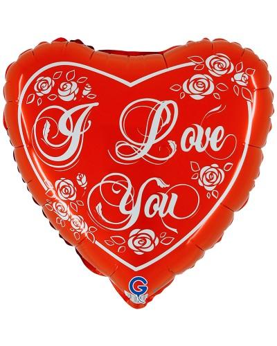 Ballon cœur rouge « I Love You » 36"