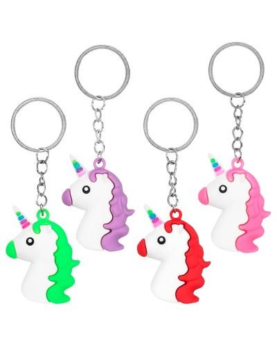 Set de 4 porte-clés licorne miniatures