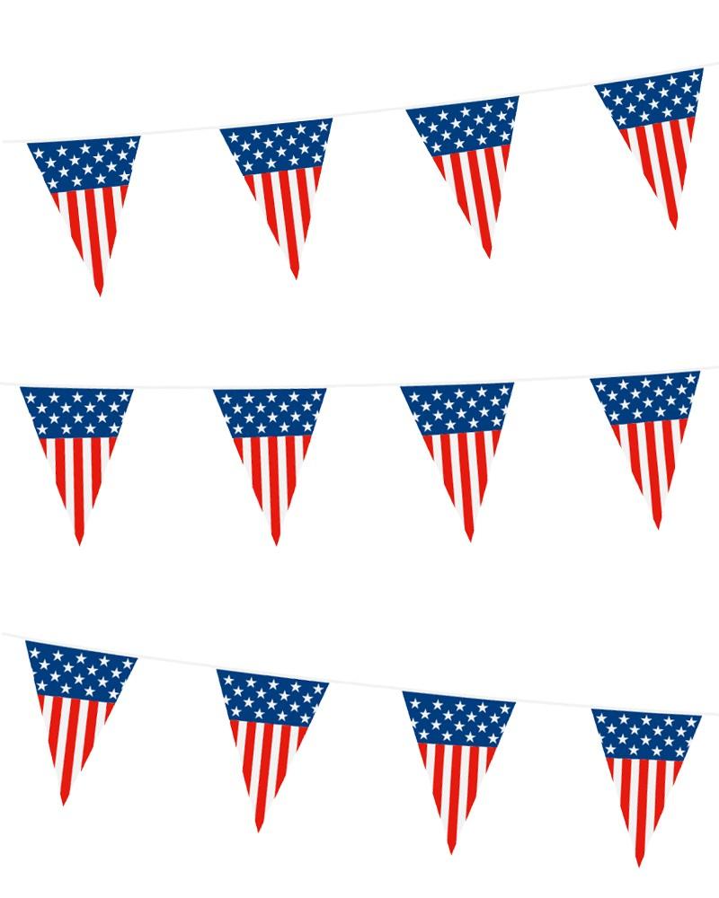 Guirlande 10 m drapeaux USA Guirlande 10 m drapeaux USA