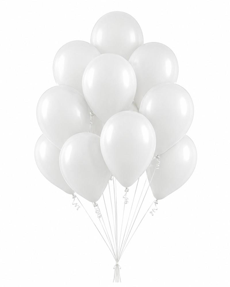 Ballons blancs 12″ gonflés avec ficelle Ballons blancs 12″ gonflés avec ficelle