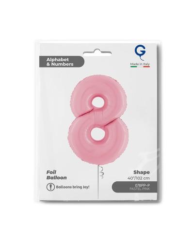 Chiffre Rose Pastel 8