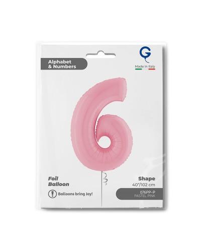 Chiffre Rose Pastel 6