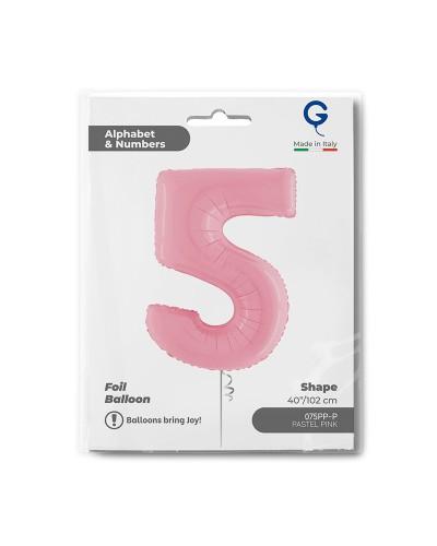 Chiffre Rose Pastel 5