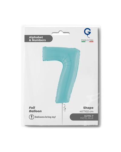 Chiffre Bleu Pastel 7