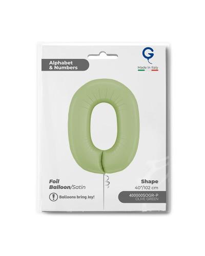 Chiffre Vert Olive 0