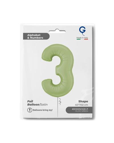 Chiffre Vert Olive 3