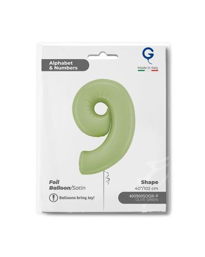 Chiffre Vert Olive 9