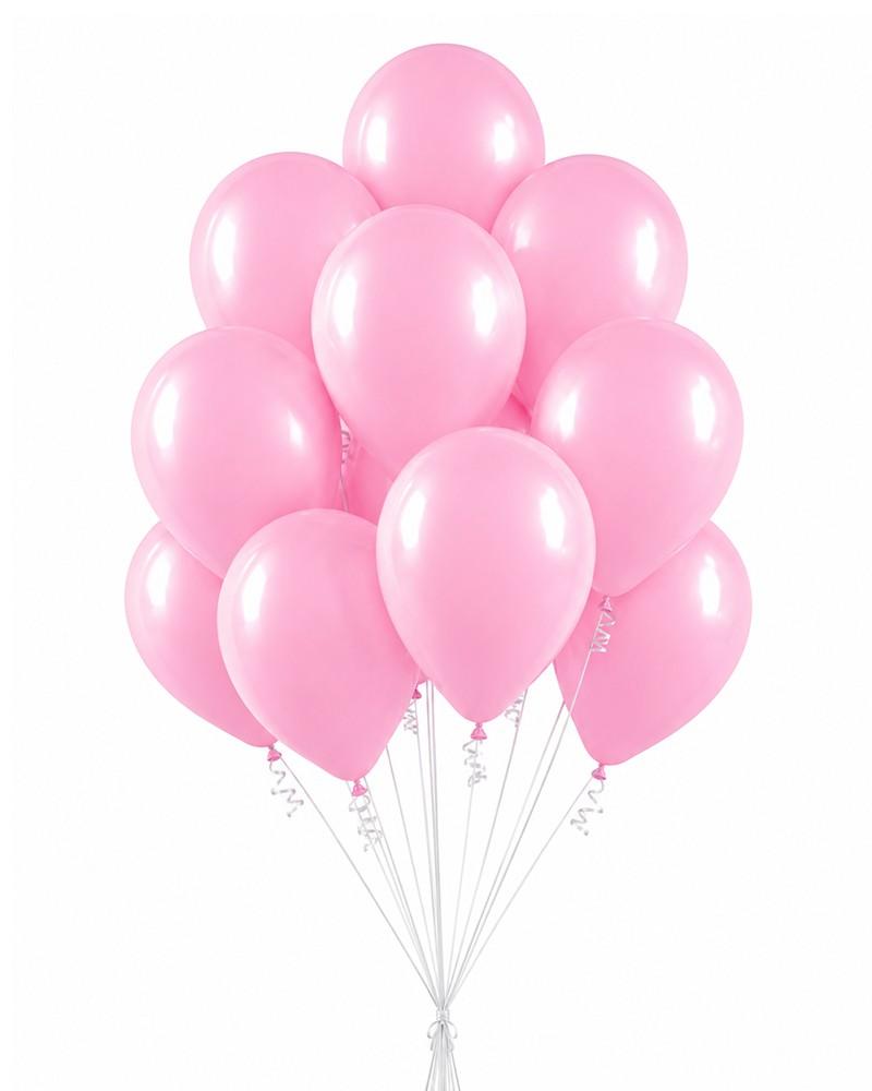 Ballons rose bébé 12″ gonflés avec ficelle Ballons rose bébé 12″ gonflés avec ficelle