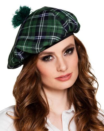 Béret tartan vert