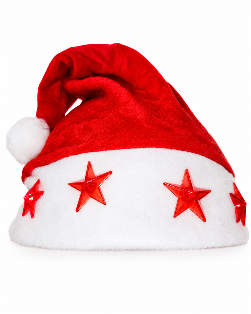 Bonnet de Noël lumineux à étoiles
