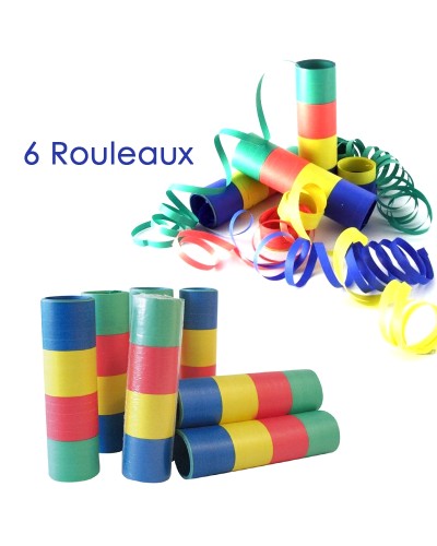 Rouleaux de serpentins papiers par 6 pieces