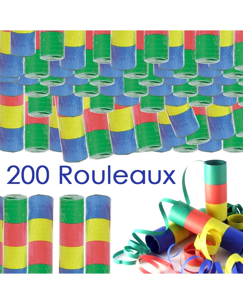 Rouleaux de serpentins papiers par 200 pieces Rouleaux de serpentins papiers par 200 pieces