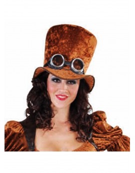Chapeau steampunk brun