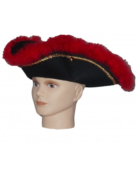 Tricorne marabout rouge