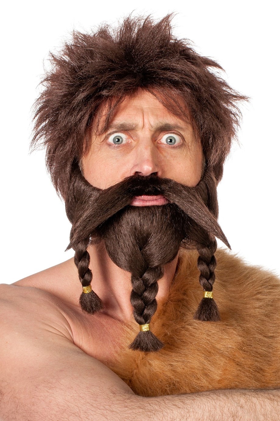 Barbe de Saint-Nicolas avec perruque et moustache 