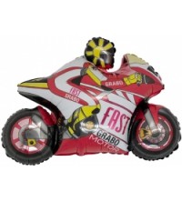 Ballon aluminium moto rouge