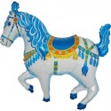 Ballon Aluminium "Cheval de cirque" Bleu