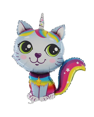 Ballon Chat Licorne Bleu 