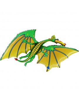 Ballon aluminium dragon vert