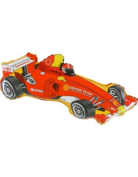 Ballon aluminium voiture de course rouge