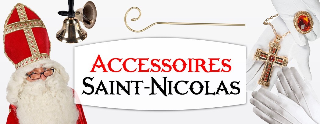Accessoires pour Saint-Nicolas 🎅 | Perruques, barbes, croix, crosse et gants pas chers
